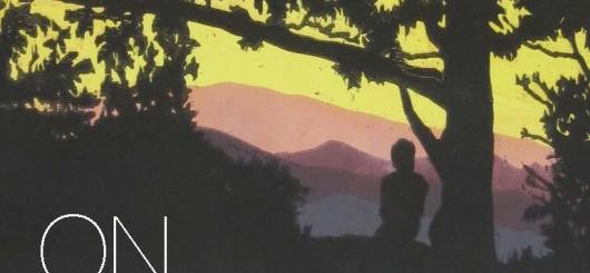 "On the Run" cover with the silloutte of a tree with yellow, pink, and dark sky in the background