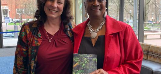 Donna Sinclair and Gloria Brown at the Oregon Historical Society in March 2020