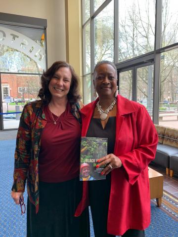 Donna Sinclair with Gloria Brown at the Oregon Historical Society in March 2020